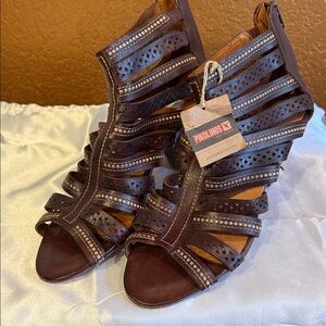 PIKOLINOS Women's Strappy Brown Heels